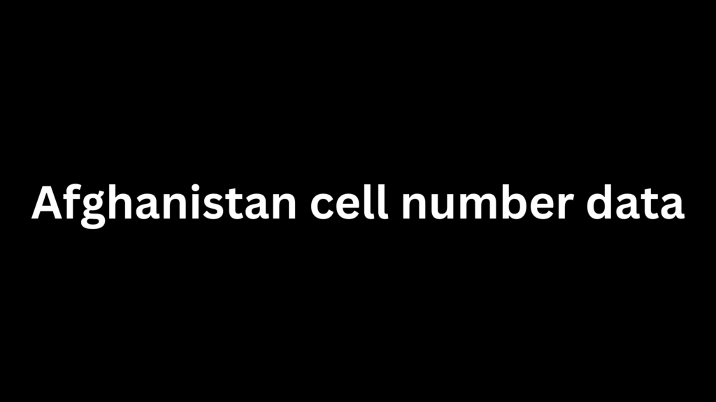 Afghanistan cell number data