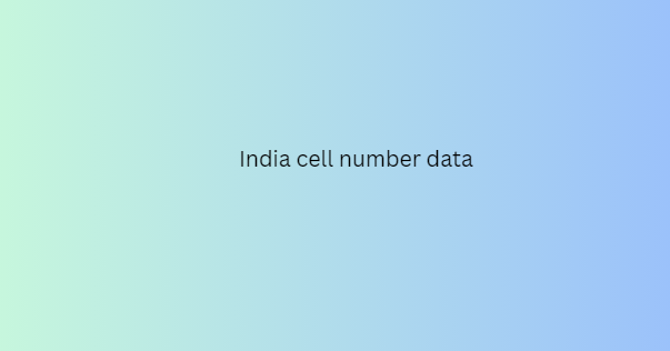 India cell number data