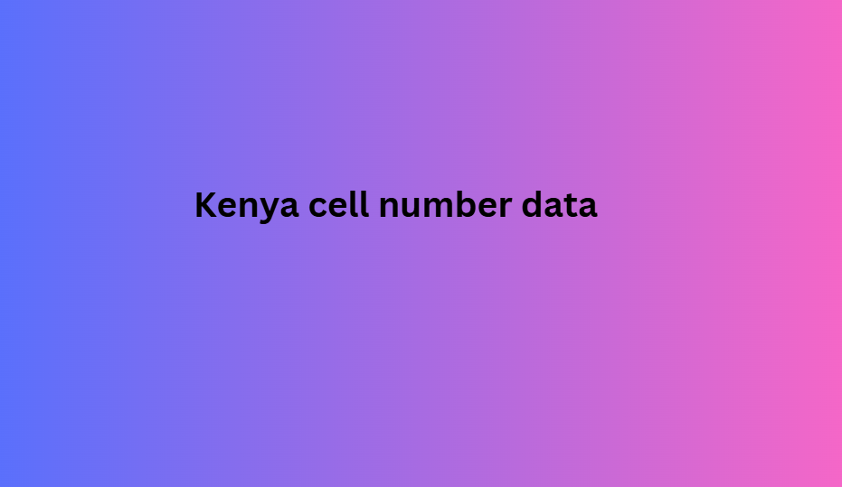 Kenya cell number data